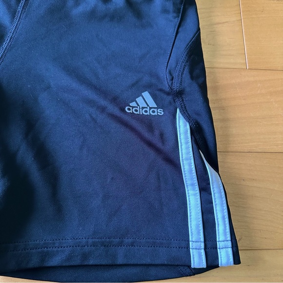ADIDAS Black White Striped Biker Shorts - Picture 2 of 6